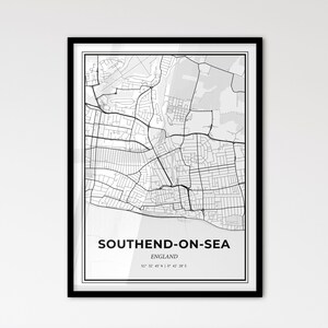 Southend-on-Sea, Engeland: stadsplattegrond in Scandinavische stijl voor modern interieur