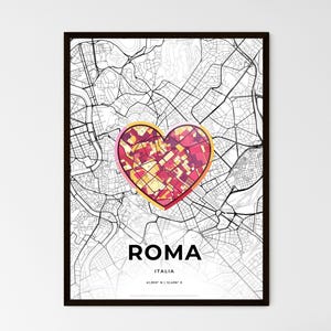 Mappa di Roma Italia - Scegli uno dei tre stili - Stampa poster personalizzabile, regalo personalizzato