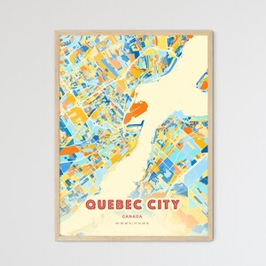 Carte artistique des couleurs de la ville de Québec, Canada, carte de la ville de Québec, Canada - affiche personnalisable ou téléchargement numérique