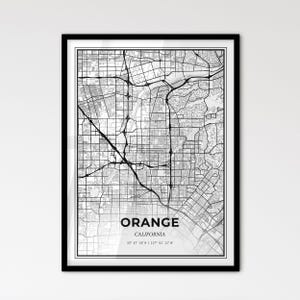 Orange California - Plan de la ville de style scandinave pour une décoration intérieure moderne
