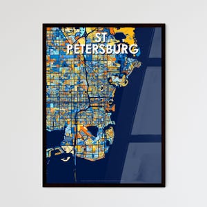 Mappa artistica di St. Petersburg, Florida: decorazione murale unica per la casa, perfetta idea regalo personalizzabile!