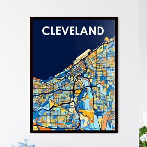 Cleveland Ohio Bunter Kunst Map Print - Wanddekor, Einzigartiges Geschenk für Hauptinnenräume, Perfekt für Jeden Raum!