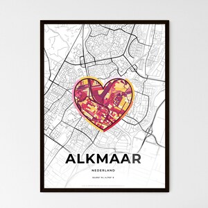 Carte des Pays-Bas d'Alkmaar - Choisissez parmi 3 styles - Parfaite pour un voyage dans le passé