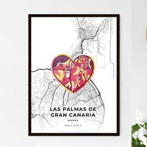 LAS PALMAS de Gran Canaria, ESPAGNE - Carte du lieu où tout a commencé - Choisissez l'un des trois styles proposés - Poster personnalisable, cadeau personnalisé