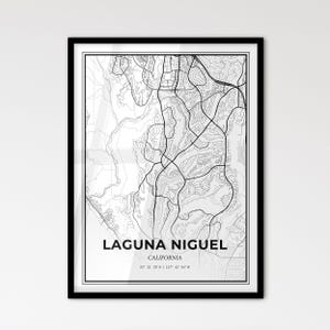Laguna Niguel Kalifornien - Stadtplan im skandinavischen Stil für modernes Wohndekor