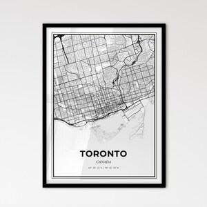 Toronto, Canada - Plan de la ville de style scandinave pour une décoration intérieure moderne