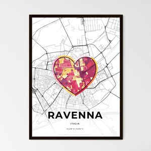 Carte de l'Italie à Ravenne - 3 styles au choix - Souvenir de voyage parfait