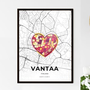 Vantaa Finland - Choisissez l'un des trois styles proposés - Poster personnalisable, cadeau personnalisé