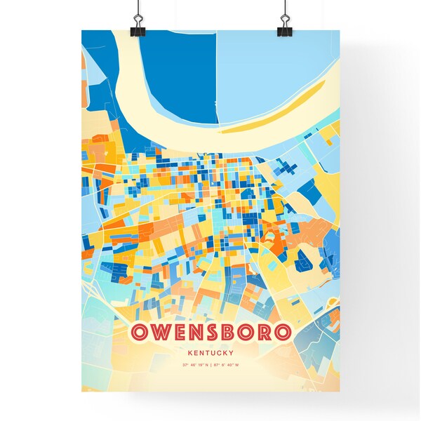 Owensboro City Map Print Etsy
