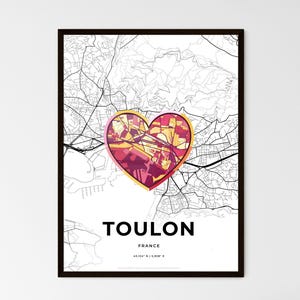 Toulon Frankreich Karte - Wählen Sie aus 3 Stilen oder einer Kombioption