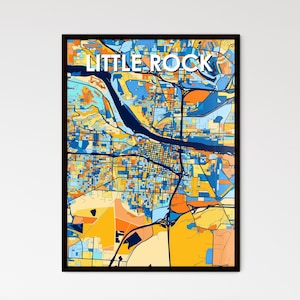 LITTLE ROCK ARKANSAS Impression de carte artistique vibrante - Décoration murale unique | Cadeau personnalisable parfait pour n'importe quelle maison !