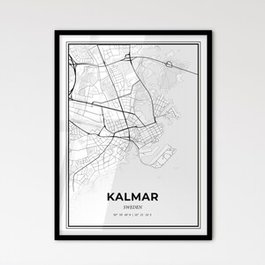 Kalmar Schweden - Stadtplan im skandinavischen Stil für das moderne Wohndekor