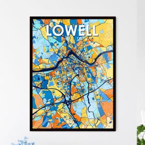Lowell Massachusetts Art Map Poster: Vibrant Home Decor