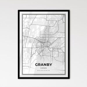 Granby Canada - Plan de la ville de style scandinave pour une décoration intérieure moderne