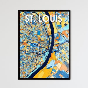 Mapa artístico de St. Louis, MO: decoración de pared única / ¡regalo personalizable perfecto para la decoración del hogar o la oficina!