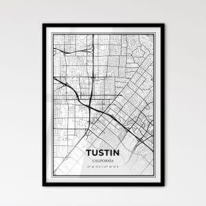 Tustin Kalifornien - Stadtplan im skandinavischen Stil für das moderne Wohndekor