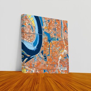 Düsseldorf Germany Canvas Print – Colorful City Map | Unframed or Framed (Wood, Black, Gold)