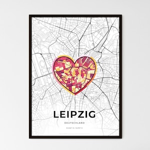 LEIPZIG ALEMANIA – Mapa donde todo empezó - Elija uno de los tres estilos - Impresión de póster personalizable, regalo personalizado