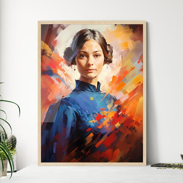 Florence Nightingale - Une peinture représentant une femme, impression d'art aux couleurs vives, cadeau personnalisable