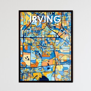 Kunst Karte Poster von Irving, Texas - Einzigartige Wand Dekoration | Persönliches Geschenk für Haus oder Büro Dekor!