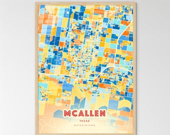 Mcallen Texas Map Black and White Coordinates Map of - Etsy