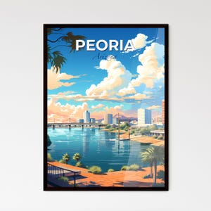 Peoria, Arizona, una ciudad con un puente sobre el agua – Travel Skylines Collection / Personalizable