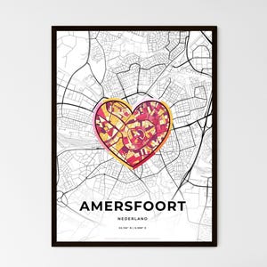 Amersfoort Niederlande Karte - Wählen Sie einen von drei Stilen - Personalisierbarer Posterdruck, personalisiertes Geschenk