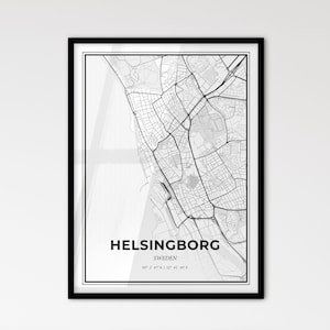 Helsingborg Schweden - Stadtplan im skandinavischen Stil für das moderne Wohndekor