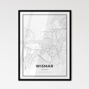 Wismar Deutschland - Stadtplan im Skandinavischen Stil für das moderne Wohndekor