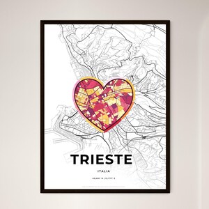 Carte de Trieste en Italie - Choisissez l'un des trois styles proposés - Affiche personnalisable, cadeau personnalisé