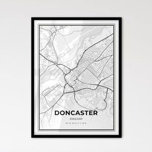 Doncaster England - Stadtplan im skandinavischen Stil für das moderne Wohndekor