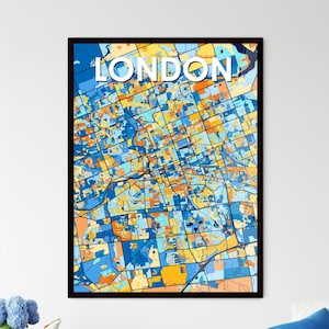 Poster con mappa di Londra, Canada: stampa artistica vivace per un arredamento esclusivo e un regalo personalizzato e premuroso!