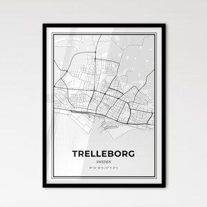 Trelleborg Schweden - Stadtplan im skandinavischen Stil für das moderne Wohndekor