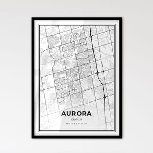 Aurora Canada - Stadtplan im skandinavischen Stil für das moderne Wohndekor