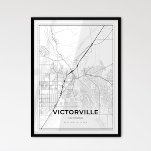 Victorville Kalifornien - Stadtplan im skandinavischen Stil für das moderne Wohndekor