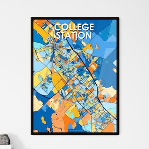 College Station Texas Kunstkarte Poster - Perfektes personalisierbares Geschenk | Einzigartiges Wohndekor für jeden Raum!