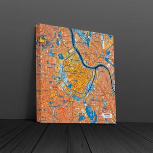 Vienna Austria Canvas Print – Colorful City Map | Unframed or Framed (Wood, Black, Gold)