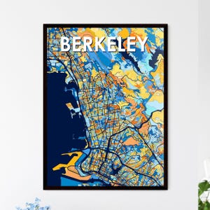 Berkeley California Kunstkarte Poster - Lebendiges Wanddekor, einzigartiges Geschenk für Zuhause oder das Büro - Personalisieren Sie Ihren Raum!