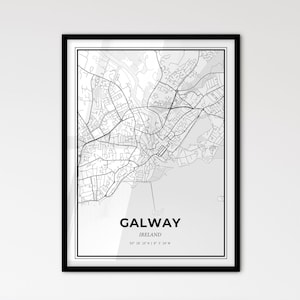 Galway Irland - Skandinavischer Stadtplan für modernes Wohndekor
