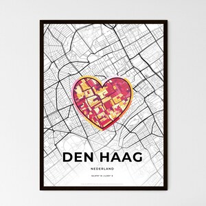 Den Haag Niederlande Karte - Wählen Sie einen von drei Stilen - Personalisierbarer Posterdruck, personalisiertes Geschenk