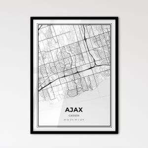 Ajax, Canadá: Mapa de la ciudad de estilo escandinavo para una decoración moderna del hogar