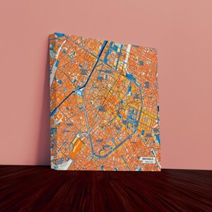 Brussels Belgium Canvas Print – Colorful City Map | Unframed or Framed (Wood, Black, Gold)