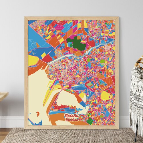 Karachi Pakistan 1909 Map Fine Art Print Etsy