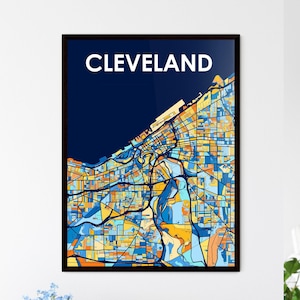 Cleveland Ohio Colorful Art Map Print - Wall Decor, Unique Gift for Home Interiors, Perfect for Any Space!