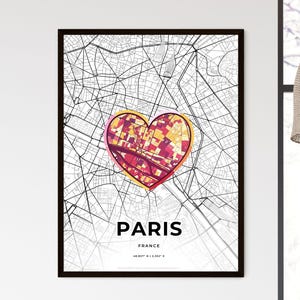 PARIS Frankreich - Landkarte, wo alles begann - Wählen Sie einen von drei Stilen - Personalisierbarer Posterdruck, personalisiertes Geschenk