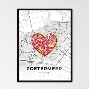 Zoetermeer Karte - Wählen Sie eine von drei Stilen - Personalisierbares Poster, personalisiertes Geschenk