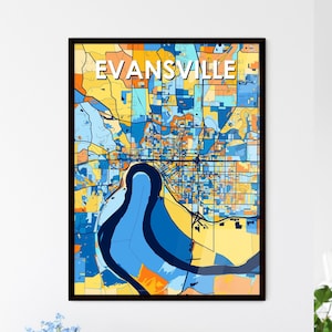 Evansville Indiana Map Kunst Poster - Einzigartiges Wanddekor | Personalisierbares Geschenk für Zuhause oder besondere Anlässe!