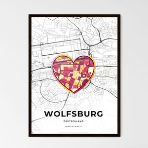 Wolfsburg Germany - Wählen Sie einen von drei Stilen - Personalisierbarer Posterdruck, personalisiertes Geschenk