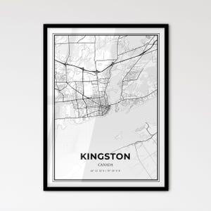 Kingston Canada - Stadtplan im skandinavischen Stil für das moderne Wohndekor