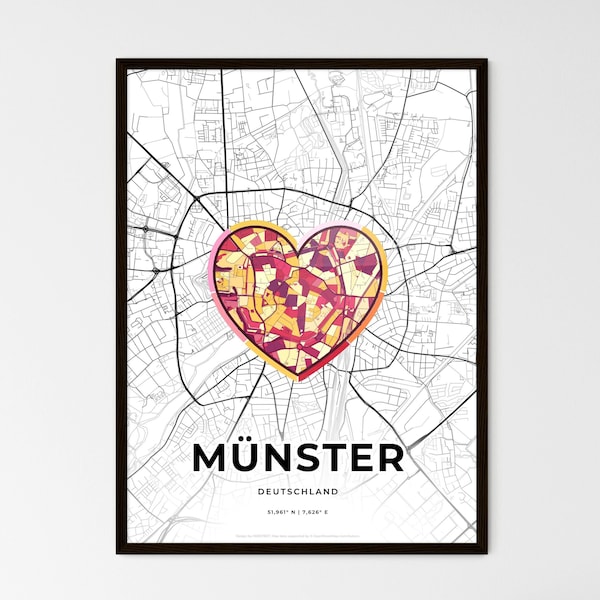 MÜNSTER GERMANY – Where it all began map - Choose one of three styles